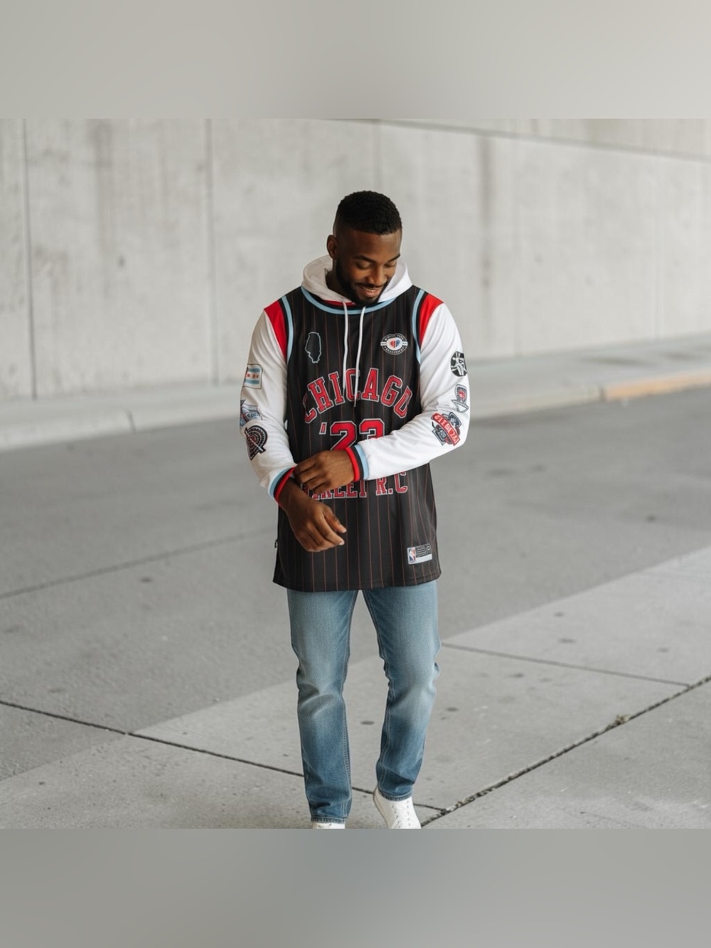 Nascar L/S Hood Sublimated Blk/red